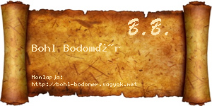 Bohl Bodomér névjegykártya